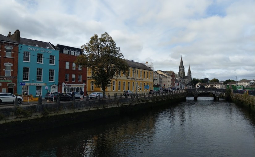 View overlooking the river in York with colourful buildings on either side of the river
